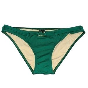 BCBG Swimwear BIKINI Bottom Emerald 
Green with Gold Accent Jewelry Sz S